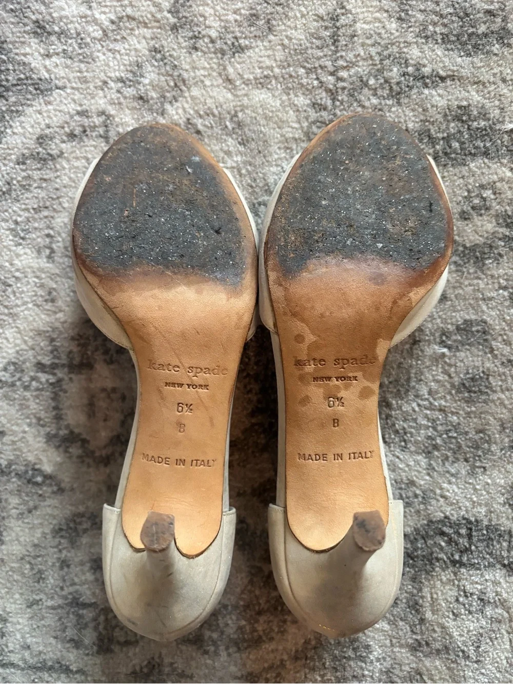 kate spade Gold Open-Toe Heels with Pink Insole